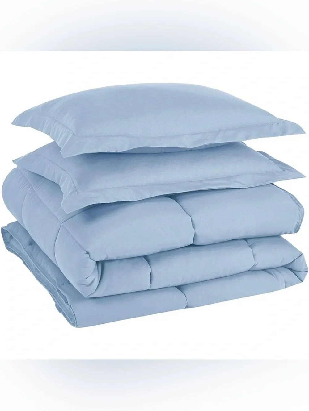 Light Blue down alternative oversized Queen 3 piece Comforter Set